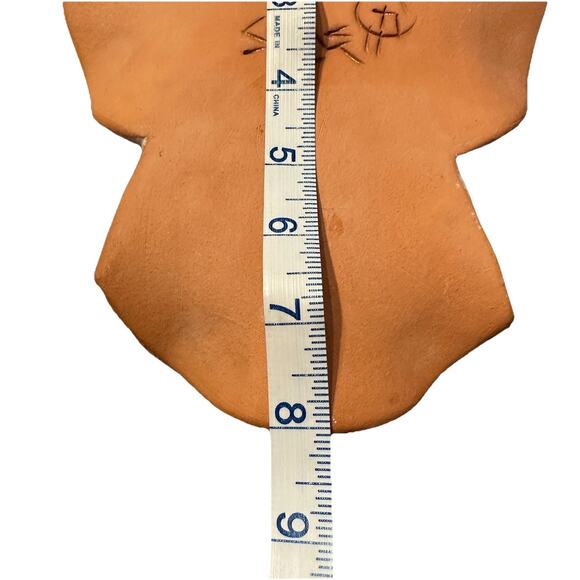 Rare Hand painted Terracotta Angel Shaped Tile With Angel Painted 7x8in Artist - Picture 4 of 6